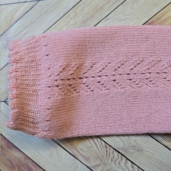 Boho Baby Girl Knee High Blush Pink Trouser Socks Satin Bowknot Ruffle Accessory - Picture 3 of 5